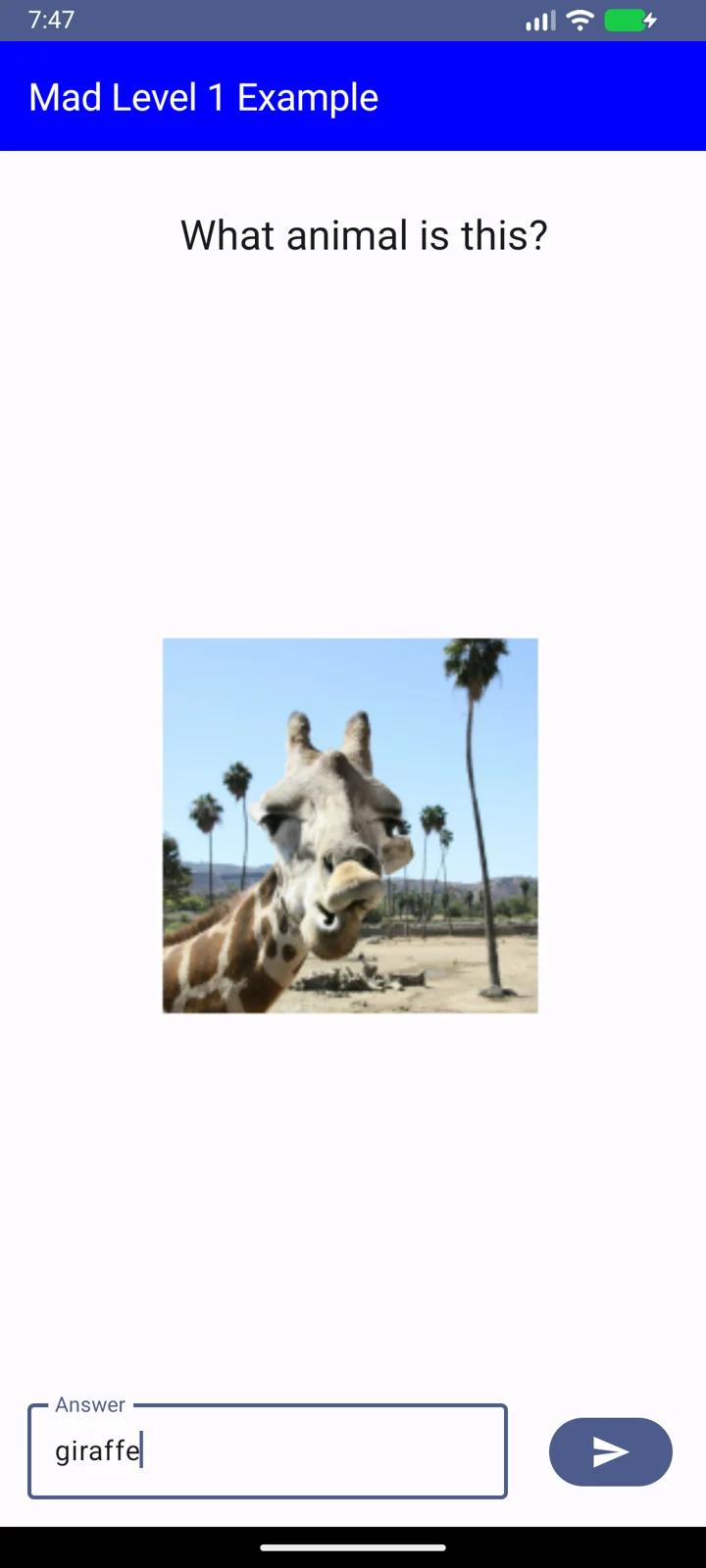Guess the Animal - Entered fictional input in field 1